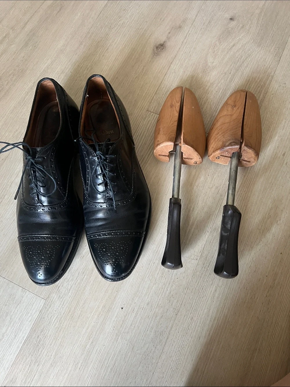 ALDEN 909 Wingtip Cap-Toe Black Lace-Up Oxford -11.5 B/D